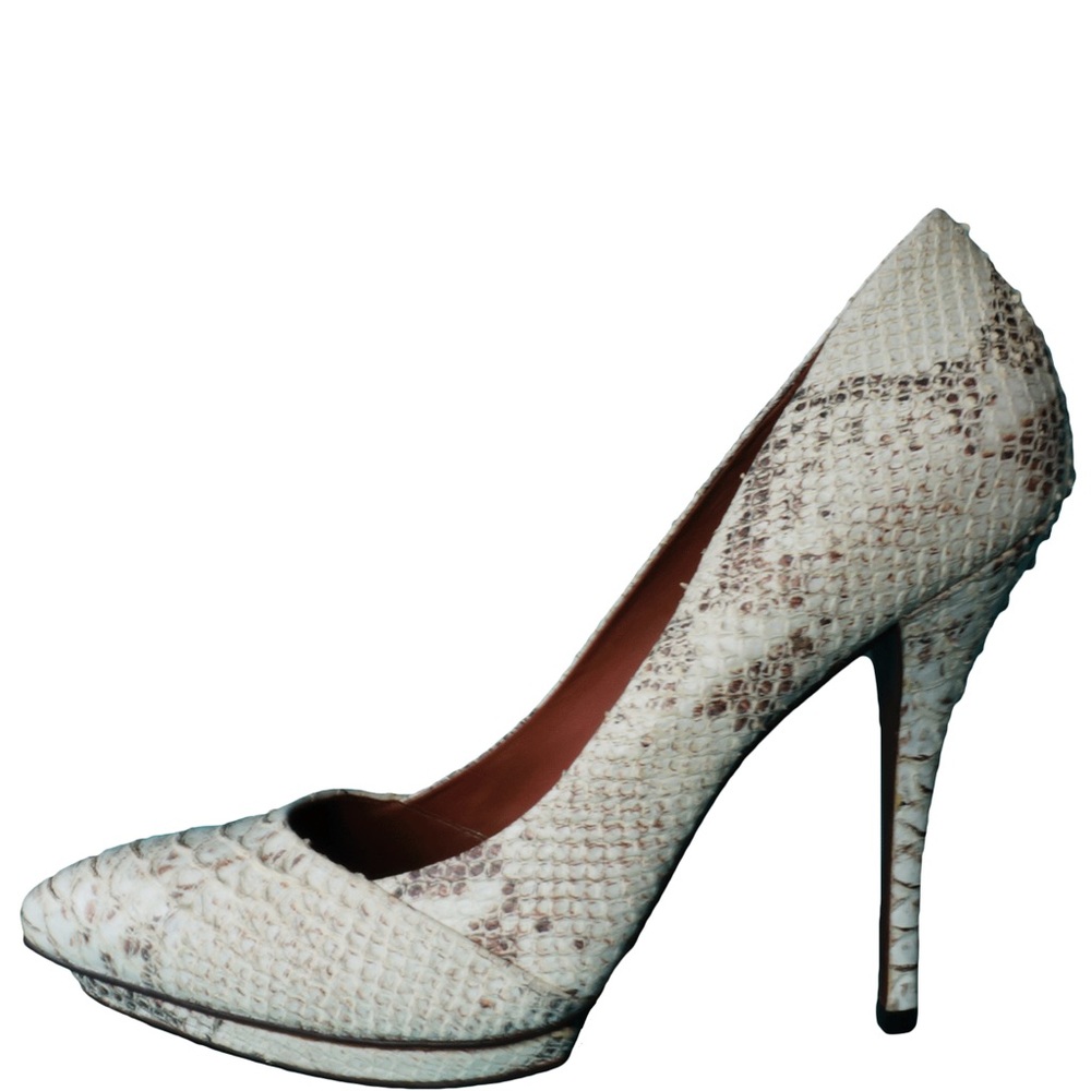 Elegant Snakeskin Patterned Stiletto Heels
